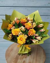 Букет цветов из:  Альстромерии и Розы в Яшкино