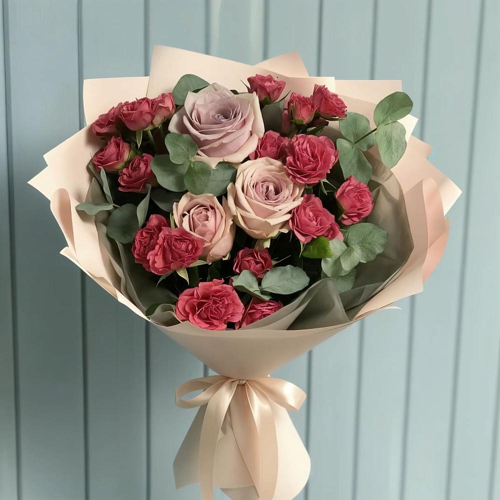 Букет цветов из: Гвоздики и Розы в Яшкино
