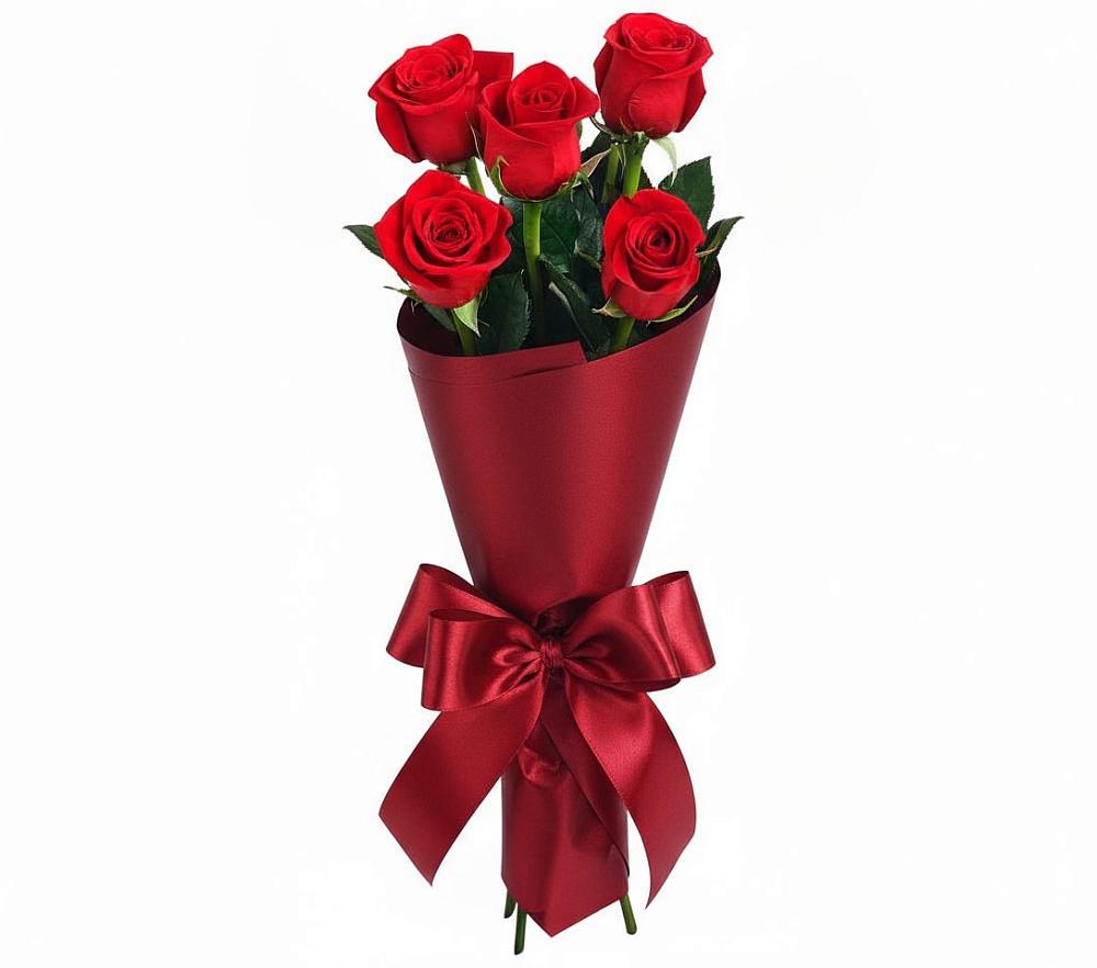Букет 5 Красных роз Эдлесс Лав в Яшкино