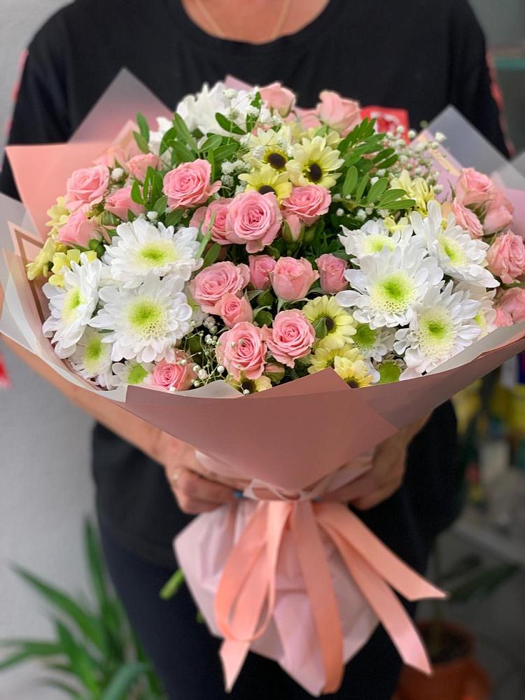 Букет цветов из: Розы и Хризантемы в Яшкино