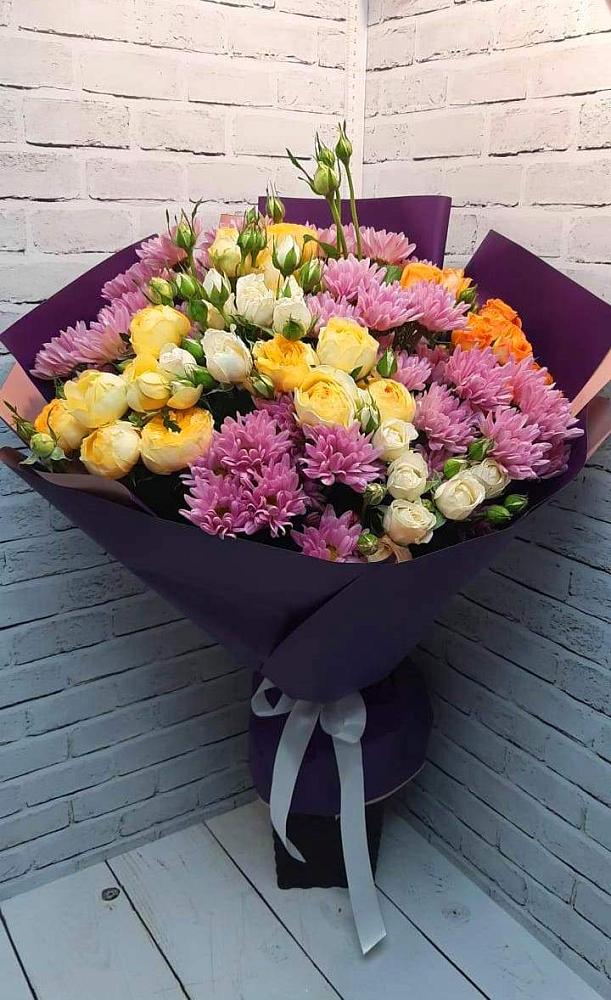 Букет цветов из: Хризантемы и Розы в Яшкино