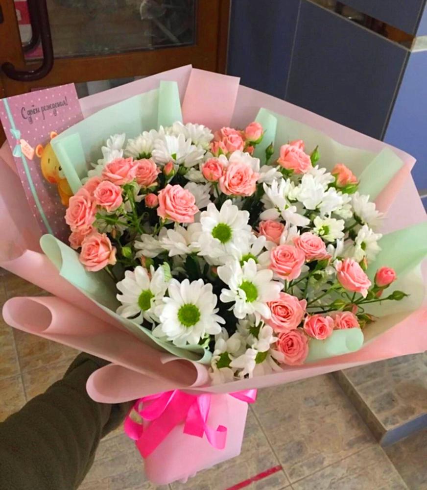 Букет цветов из: Розы и Хризантемы в Яшкино