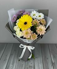 Букет цветов из:  Розы, Герберы и Хризантемы в Яшкино