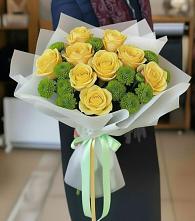 Букет цветов из:  Хризантемы и Розы в Яшкино