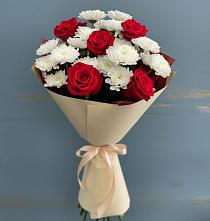 Букет цветов из:  Розы и Хризантемы #REPLACE_PRED# Яшкино