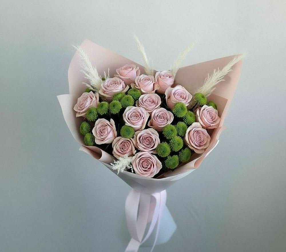 Букет цветов из: Розы и Хризантемы в Яшкино