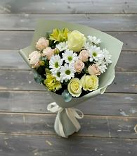Букет цветов из:  Альстромерии, Розы и Хризантемы в Яшкино