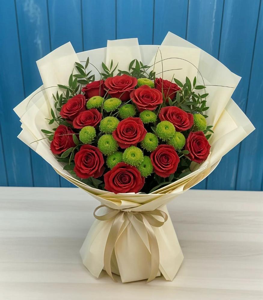 Букет цветов из: Розы и Хризантемы в Яшкино